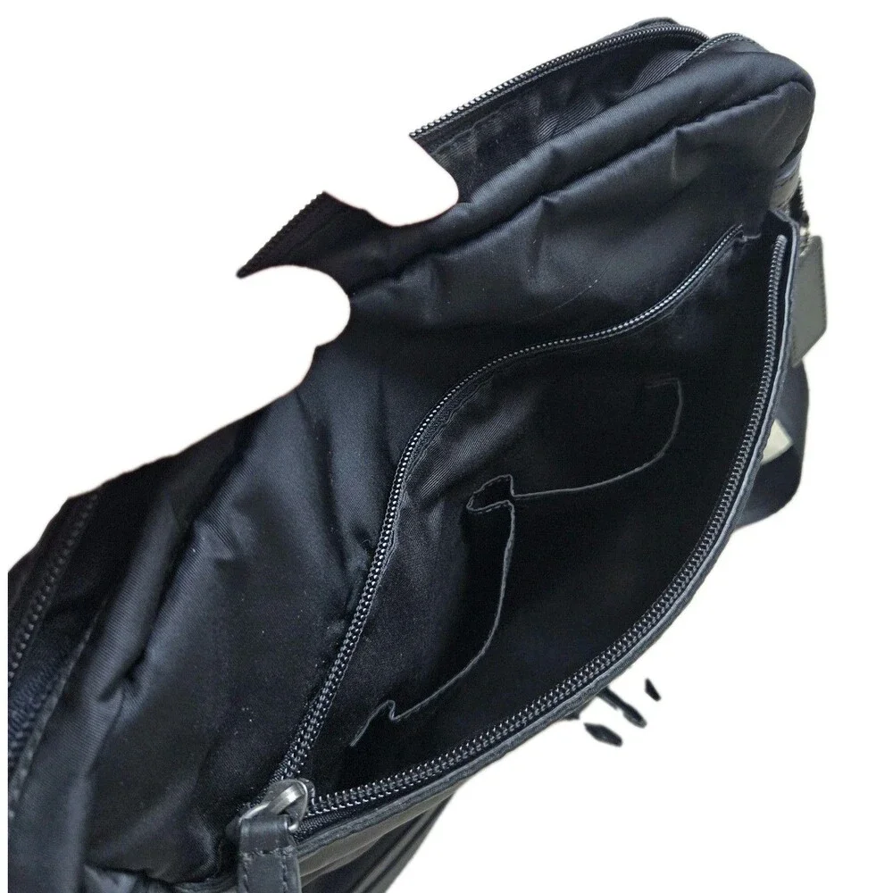 Vintage Coach Black Nylon & Leather Trim Messenger Bag - Picture 8 of 16